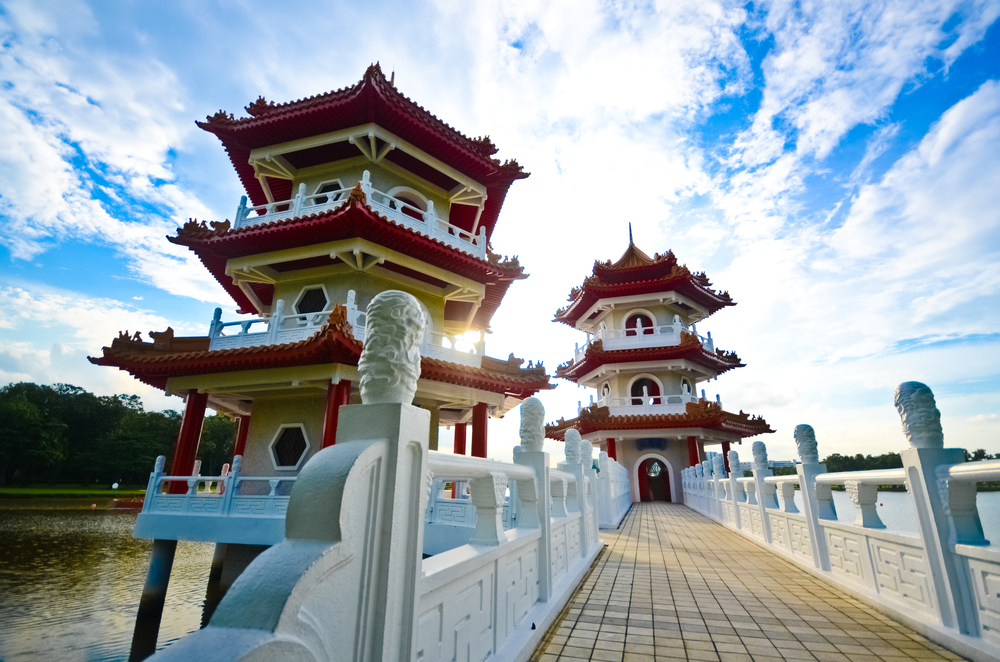 Replica of Imperial Pagodas at Jurong Gardens. Visit Singapore