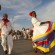 Latin dance at the parade with rhythmic steps and musical beats.